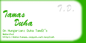 tamas duha business card